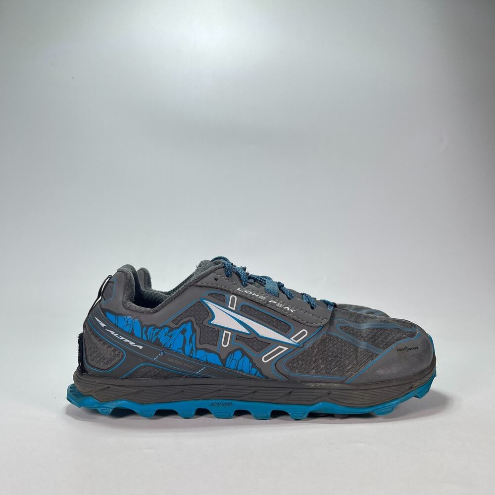 Altra Lone Peak 4 Low RSM Gray Blue Trail Running Shoes ALM1855L242 Men's Sz 9.5